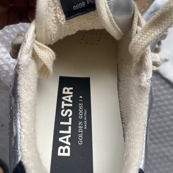 Ball Star LAB in silver leather with black suede star and heel tab - Picture 5 of 10